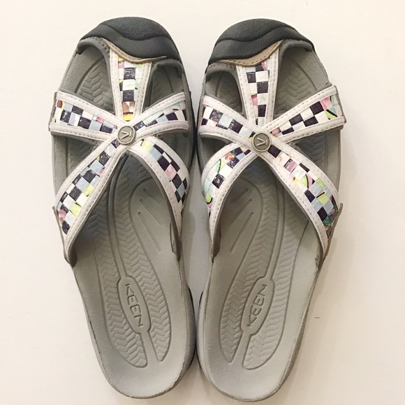 Keen Shoes - Keen White Square Designs Walking Comfort Shoes 10